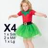 Merry Elfmas Dress Pack of 4 Mixed Sizes