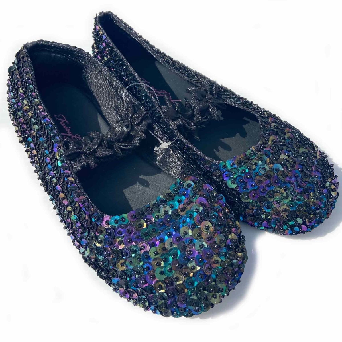 Girls black sequin on sale shoes