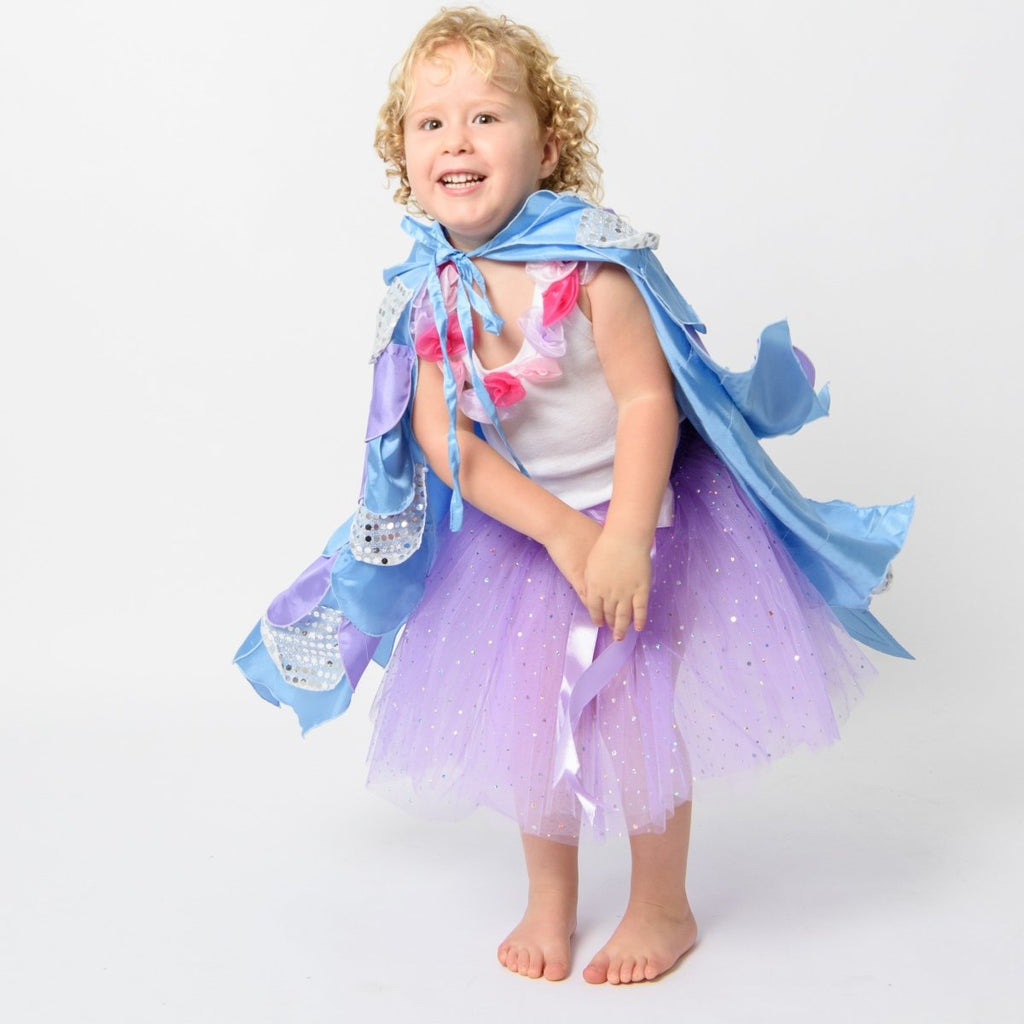 Amazon.com: Mufeng Kid Girl Mermaid Princess Dress Fish Scales Print Tutu  Skirts Halloween Birthday Party Dress Up Role Play Costume Blue 5-6 Years :  Clothing, Shoes & Jewelry